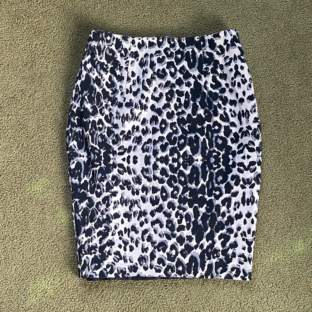 Mossimo Supply Co. Black and White Leopard Print Pencil Skirt